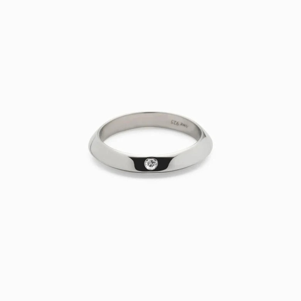Awe Inspired Diamond Wide Flat Ring - Size 8 - New